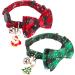 ADOGGYGO Christmas Cat Collar 2 Pack - Red Green Plaid Pattern Xmas Kitten Collar with Bow Tie Bell - Cute Holiday Collar for Kitten Cat - Buy Online on GoSupps.com
