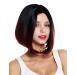 Buy Wig Me Up ZM-1182 Women's Short Bob Wig | Ombre Black Red Long Bob with Middle Parting - Smooth Texture - Buy Online on GoSupps.com