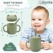 Ezvita Bear Silicone Sippy Cup with Straw - Spill-Proof Lid, Anti-Slip Handles for Babies and Toddlers - Fun Learning Tumbler - Freezer, Microwave, Dishwasher Safe - Silver Sage - Buy Online on GoSupps.com