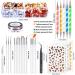 JOYJULY Nail Art Kit for Beginners - 28 Piece Set with Brushes, Dotting Tools, Stickers, Foil Tape, Rhinestones, and Tweezers in White - Buy Online on GoSupps.com