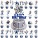 37pcs Cowboys Football Cake Topper and Cupcake Toppers Set Dallas Football Birthday Party Supplies for Cowboys Soccer Party Decorations