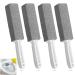 Tzqfroce pumice stone toilet cleaner with handle 4 pieces of pumice stone cleaning stone grill cleaning block toilet WC pumice stone cleaning toilet for kitchen grill shower bathroom sink foot care gray + white