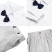 Mint Green Baby Boy Wedding Outfit Set 6-9 Months - Gentleman Suit with Suspender Trousers, Shirt, Bow Tie | Light Grey - Buy Online on GoSupps.com