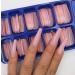 Nude Pink Long Coffin False Nails - 100pc Colored Acrylic Tips for Women & Girls | Press on Ballerina Shape Manicure DIY - Buy Online on GoSupps.com