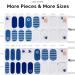 NAILOG Semi Cured Gel Nail Strips - 34 pcs Salon-Quality Long Lasting Gel Nail Stickers in Navy Blue & White - Marine Story Collection - Buy Online on GoSupps.com