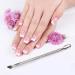 Armiz Stainless Steel Dual Head Cuticle Pusher and Nail Scraper - Gel Nail Polish Remover Tool for Fingernails and Toenails - Buy Online on GoSupps.com