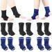 6 Pairs Kid Compression Ankle Brace Knitted Ankle Sleeve Breathable Ankle Support Socks Plantar Fasciitis Braces for Girls Boys Kids Sprained Ankle Running Fitness  Blue and Black