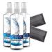 Purity Eyeglass Lens Cleaner Kit - 3 x 8oz Lens Cleaner Spray Bottle + 2 Microfiber Cleaning Cloths - Safe for All Lenses (AR Coated Included), Eyeglasses and Screens - Clear