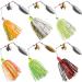 Fishing Lures Spinnerbait, Bass Fishing Lure Spinner Baits Kit Hard Metal Multicolor Buzzbait Spinnerbait Jigs for Bass Pike Trout Salmon 6pcs Spinnerbait