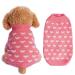 Dxhycc Dog Knitted Sweater Dog Heart Sweater Puppy Sweater Warm Soft Pet Holiday Clothes for Small Cats and Dogs (Pink, S) Small Pink