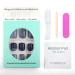 Novo Ovo Dark Blue Monochrome Short Corner Oval Press-On Nails | Premium Artificial Fingernails - Easy Application with Glue - Buy Online on GoSupps.com