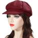 Women's Burgundy Newsboy Cap - Classic 8 Panel Gatsby Cabbie Hat - Buy Online on GoSupps.com