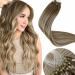 LAAVOO Microring Extensions Real Hair Balayage Blond Remy Hair Waring Real Hair Micro Loop of course Ombre light brown with Platinblond Cold Fusion Loop Extensions Blonde 50 Stuck #8/60/8 45cm 50g 45 cm #8/60/8