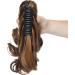 Long Short Claw Ponytail Hair Extension 12- Curly Dark Brown & Sandy Blonde- Clip-In Synthetic Hairpiece - Buy Online on GoSupps.com