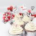 Red White Black Love Heart Cupcake Topper for Valentines Day Decoration Engagement Proposal Wedding Party Supplies - Buy Online on GoSupps.com