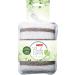 Titania bath massage sponge made of hemp and terry cloth white & beige striped square