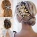 CCbeauty 4pcs Magic Hair Combs & Clips Set | Elastic Stretchy Combs for Women | Decorative Wood Beaded Bun Maker | DIY Hair Accessories for Girls - Buy Online on GoSupps.com