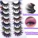 Goddvenus 5D Fluffy Colored Mink Lashes 7 Pairs Pack - Rainbow Cat Eye False Eyelashes in Pink, Blue, Purple, Yellow | Dramatic Colorful Eyelashes - Buy Online on GoSupps.com