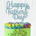 WedDecor Happy Fathers Day Baby Blue Glitter Cake Topper Best Dad Ever Cake Picks For Father's Day Celebration Cake Decoration Theme Party Favor Supplies