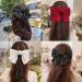 3 Women Bow Hair Clips French Fabric Hair Clips for Women Hair Clips with Bow Elegant Satin Hair Accessories for Girls (Black+Red+White) - Buy Online on GoSupps.com