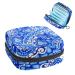 GIAPB Period Bag Sanitary Napkin Storage Bag Period Pouch Travel Makeup Bag Blue Art Flower Pattern Color4444