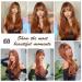 HAIRCUBE Long Auburn Layered Curly Wig with Bangs for Women - Natural Synthetic Hair for Daily Wear | Orange Wig - Buy Online on GoSupps.com
