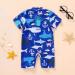 HAPPYMA Newborn Baby Boys Swimsuit - Blue Cartoon Fish Print Bodysuit 0-3 Months - Buy Online on GoSupps.com