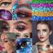Warmfits Holographic Chunky Glitter Set A - 12 Colors 120g for Face, Body, Eyes, Hair, Nails - Festival Glitter Stars and Hexagons - 4.23oz (Pack of 12) - Buy Online on GoSupps.com