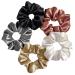 SILVR BEAR Luxury Satin Hair Scrunchies for Women Vegan Softer than Silk Hair Ties Scrunchies for Women and Girls 5 Pack Classic Shades