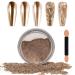 Laza chrome nail powder mirror effect metallic dust holographic glitter glittered manicure decoration reflective pigment for diy gel polish nail art resin crafts with champagne gold champagne gold