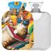 Naanle Funny cats hot water bottle with reference transparent hot water bottle Handfoots Heating bags for pain relief heat and cold therapy 2L