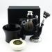 Haryali London Razor set - 5 -part shaving brush set - black - roofs shaving brush - 5 edges of razor blade razor - shaving soap - vintage shaving cup - shaving rack - complete shaving set
