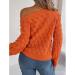 Trisar Cozy Long Sleeve Pullover Knit Sweater for Women - Solid Color Hollow Design Autumn Essential - L Orange - Buy Online on GoSupps.com