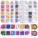 3840 piece NailArt Steine Nail Decoration Set-5 Boxing Nails Design Metal Rent butterfly Nails Art Glitzer Pillette 2 boxes nail powder sequins + rhinestones + powder