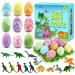 9 XL Bath Bombs with Surprise Toys Inside, Natural Kids Bath Bomb Gift Set, Organic Dinosaur Egg Bubble Bathbombs, Fizzy Spa Bath, Dinosaur Toys for Boys Girls- Birthday Christmas Easter Gift