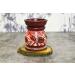 Oil Burner Aroma diffuser | Soapstone Tea Light Holder | Hand Painted Elephant Hand Carved Jali Work | Soapstone | For aromatherapy (design 6) ... (Red Elephant)