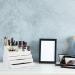 Relaxdays Small Make-Up Organizer - 2-Part Acrylic Storage with Lipstick Holder & 4 Drawers White - 19x24x13.5 cm - Buy Online on GoSupps.com