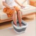 Collapsible Foot Soak Tub with Handle - 15L Foldable Foot Bath Basin with Massage Acupoint - Gray Plastic Foot Bucket for Comfortable Soaking - International Shipping Available - Buy Online on GoSupps.com