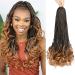 8 Packs French Curl Crochet Braids 16 Inch Goddess Box Braids Crochet Hair with Bouncy Wavy Ends Pre Looped French Curly Braiding Hair Crochet Box Braids Synthetic Hair Extensions (T1B/30) 16 Inch (Pack of 8) T1B/30