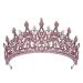 SWEETV Vintage Tiaras and Crowns for Women, Metal Queen Crown, Wedding Tiara for Bride, Crystal Birthday Quinceanera Pageant Prom Costume Headpieces,Pink Purple
