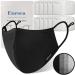 Euroca Cloth Face Mask 4 Layer Reusable Washable and Adjustable with Filter Pocket for Adult -1 Pack with 10 Filters Included Black