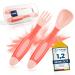 NEUFELD cutlery for learning to eat (incl. FREE box & recipes) - children's cutlery from 3 months two-piece - baby cutlery set dishwasher-safe pink