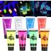 RIZGHWOY UV Reactive Body Paint Set 8 Fluorescent Colors 10 Ml Each NonToxic Water Based Formula for Nightclubs Parties Festivals - Buy Online on GoSupps.com