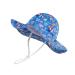 LANGZHEN Beach Sun Protection Hat for Baby Girls Adjustable Toddler Kids Hat Wide Brim Summer Play Hat with Chin Strap Flamingos+toucan-Blue 1-2 Years