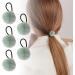 Hair Rope for Girls | Women's Ponytail Furry Ball Hairband - Chic Pompom Hair Rope for Ponytail Fashionable Girls Hair Accessories for Daughter Sister Green - Buy Online on GoSupps.com