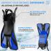 Cozia Design Full Face Snorkel Set - Blue, Adult Size Large-X-Large | 180 Panoramic View, Anti-Fog, Anti-Leak - Includes Adjustable Swim Fins - Buy Online on GoSupps.com