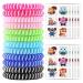 Mosquito Repellent Bracelets 12 Pack, Natural Mosquito Repellent Bands with 60 Pcs Mosquito Repellent Stickers Patches for Kids Adults, Waterproof Mosquito Repellent Wristbands Last Up to 350Hrs Red, Pink, Green, Blue, Dark Blue, Black