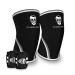 Elbow Sleeves (1 Pair) W/Wrist Wraps - Elbow Brace For Support & Compression for Powerlifting, Weightlifting, Bench & Tendonitis - 5mm Neoprene - For Men & Women Black/White Large