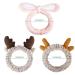 3-Piece Hair Band Set for Makeup - Khaki Brown & Pink | Women s Cosmetics & Sleeping Hair Bands - Buy Online on GoSupps.com
