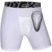 IBEX ATHLETIC Youth Compression Shorts with Protective Cup - Youth Cup Underwear with Cup, Boys Compression Shorts - (Youth) X-Large